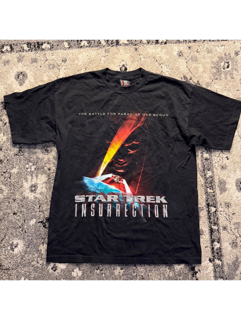 Star Trek Insurrection Graphic T-Shirt XL Black Cotton